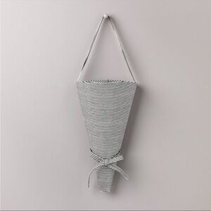 Hearth & Hand Conical Striped Fabric Flower Market Tote Gray/Cream NWT